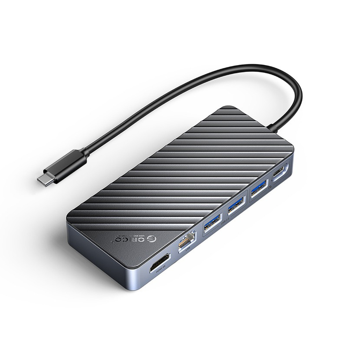 Orico Stacja dokująca USB-C z obudową M.2 NVMe/SATA, USB-A/C 10Gbps, HDMI 4K, PD 100W, RJ45