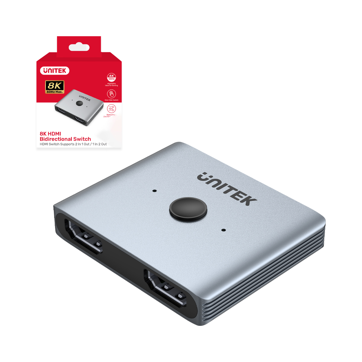 Unitek Dwukierunkowy przełącznik HDMI 2.1 8K 2na1