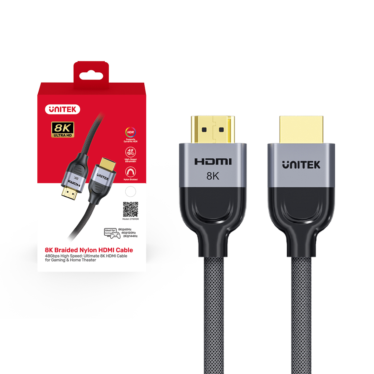 Unitek przewód 8K LUX HDMI 2.1 oplot 3 M
