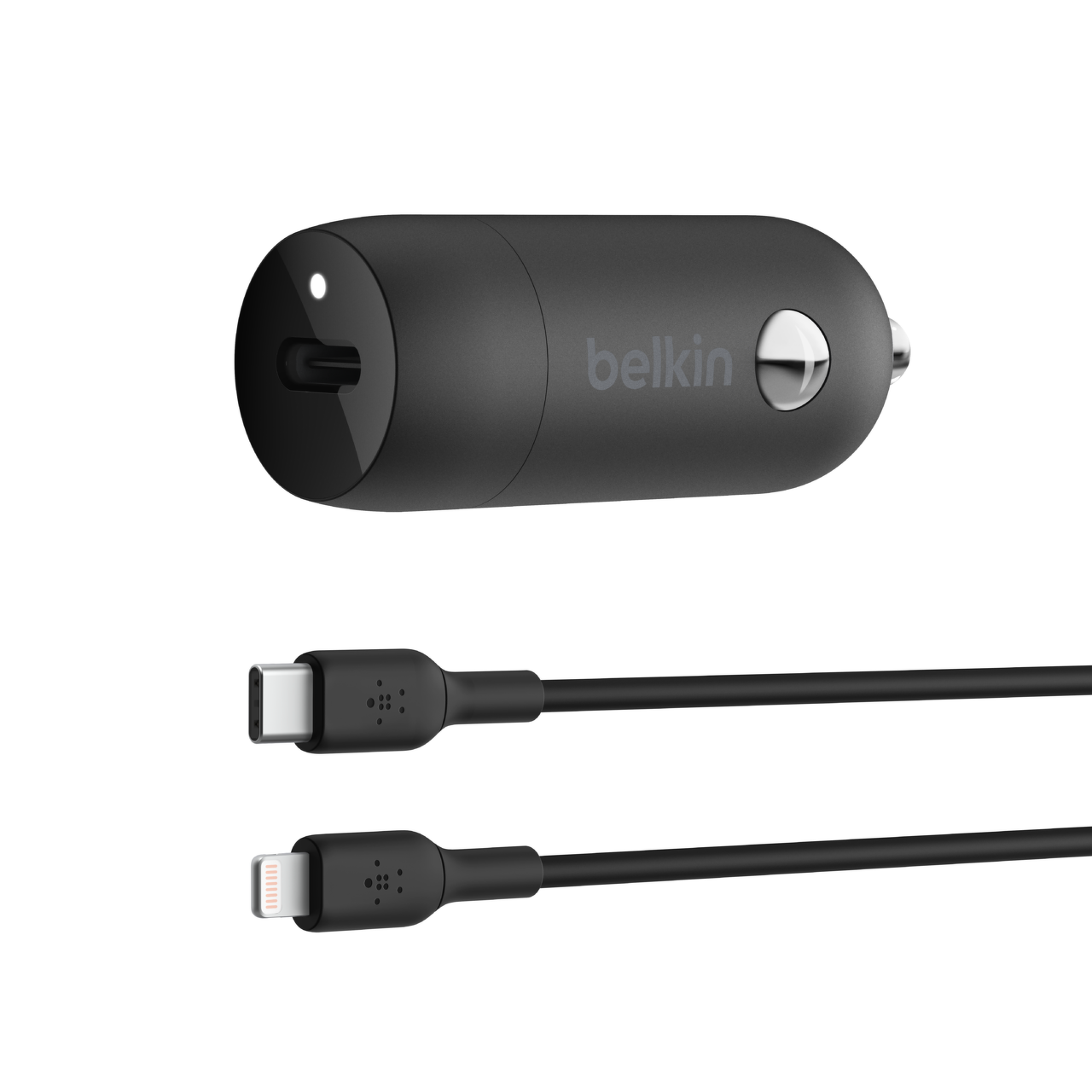 Belkin Ładowarka samochodowa 30W USB-C, PD, PPS, czarna + kabel Lightning