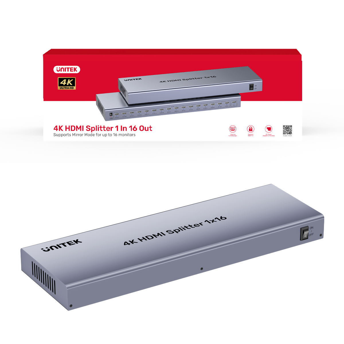 Rozdzielacz HDMI 4K 1 wejście 16 wyjść 4K@30Hz
