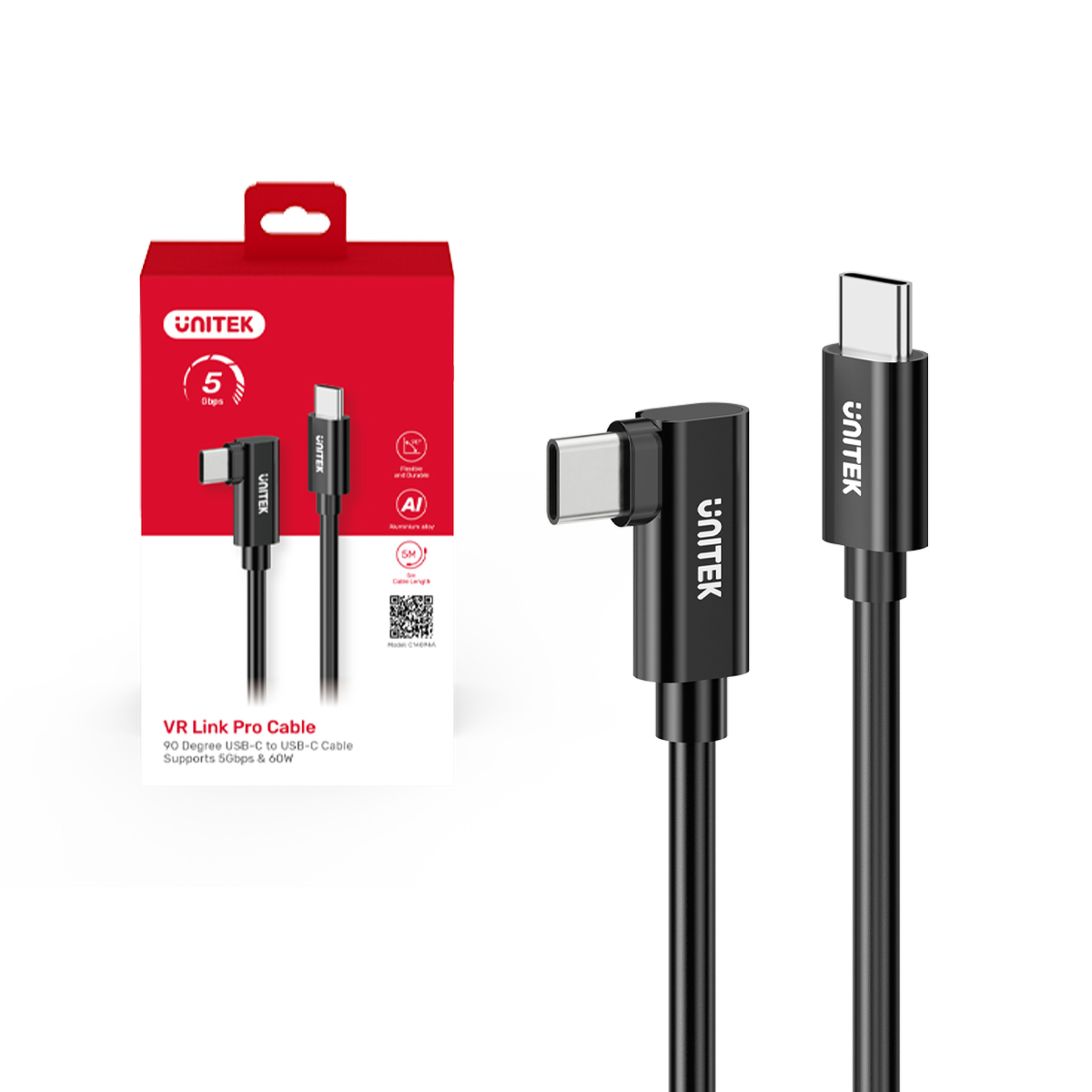 Unitek Kabel VR Link Pro USB-C do C obsługuje 5Gps i 60W