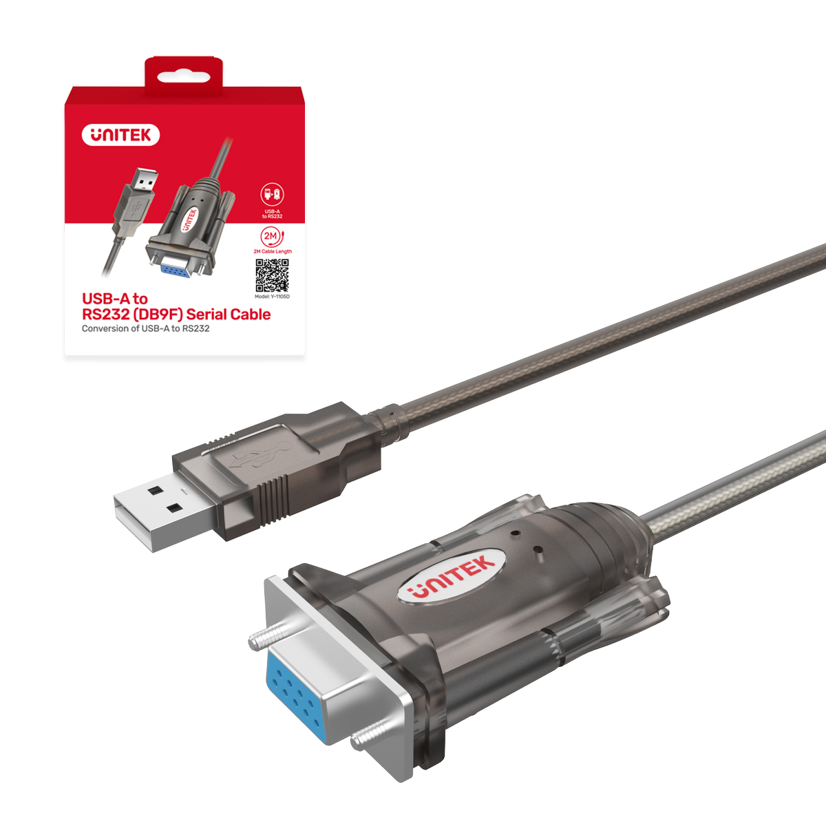 Unitek Kabel szeregowy USB-A na RS232 (DB9F)