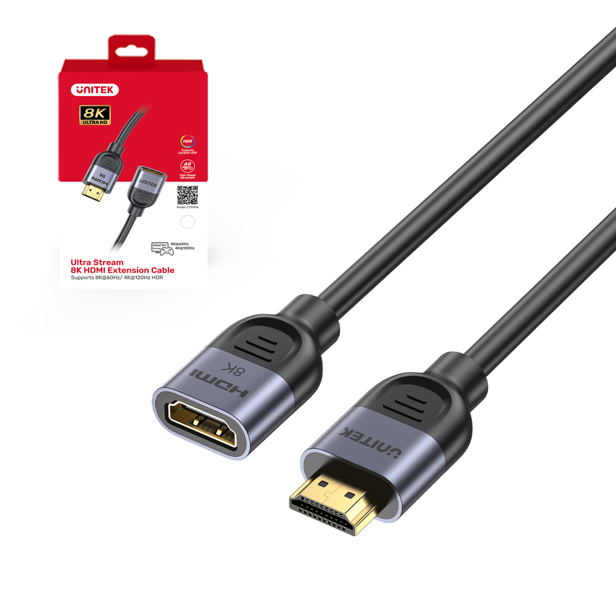Unitek przedłużacz HDMI (M) - HDMI (F) 2.1, 8K 3m