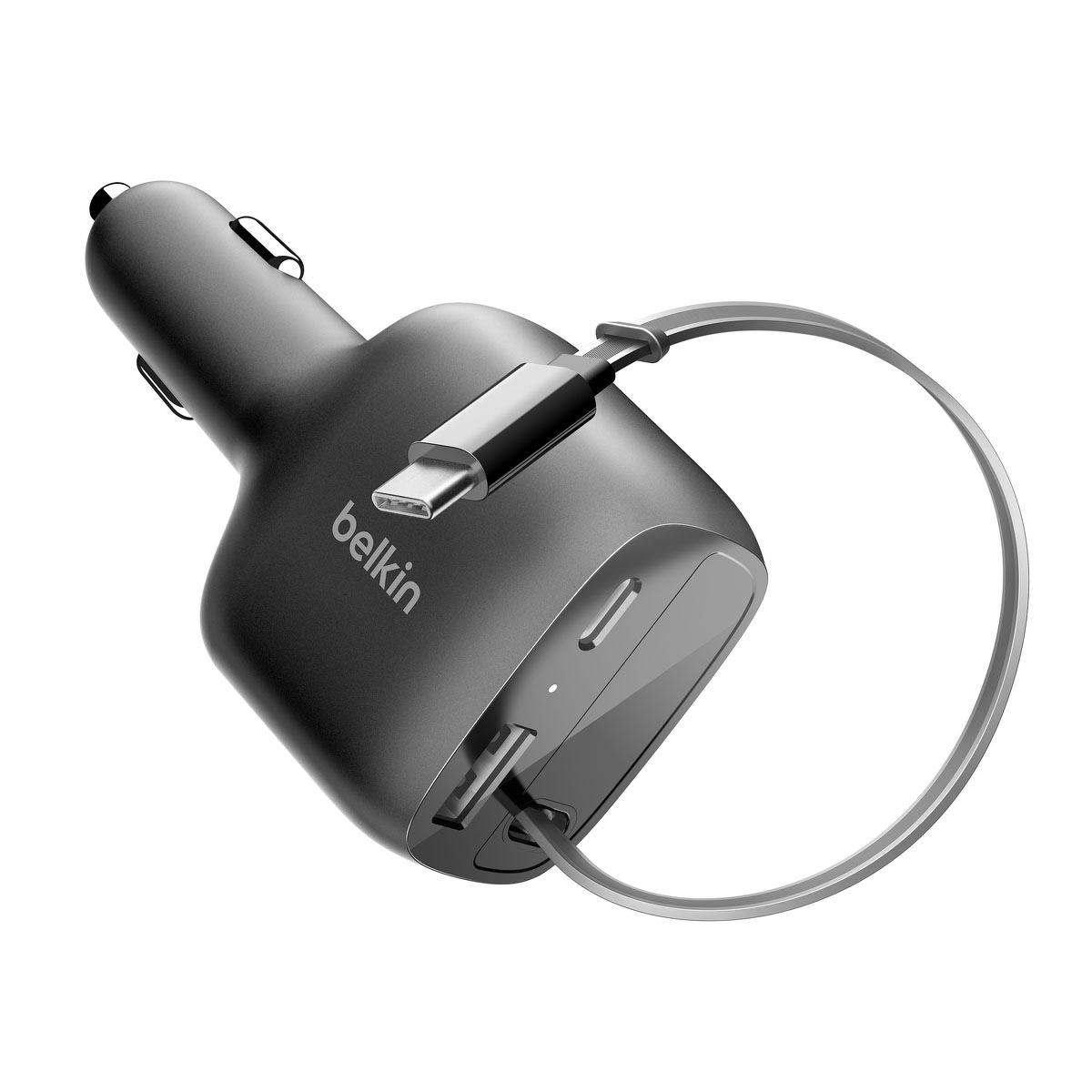 Belkin BoostCharge Ładowarka samochodowa 75W z wysuwanym kablem USB-C