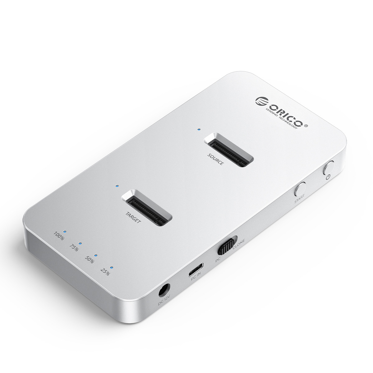 Orico Stacja klonująca dyski, 2x M.2 NVMe/SATA, USB-C 20Gbps