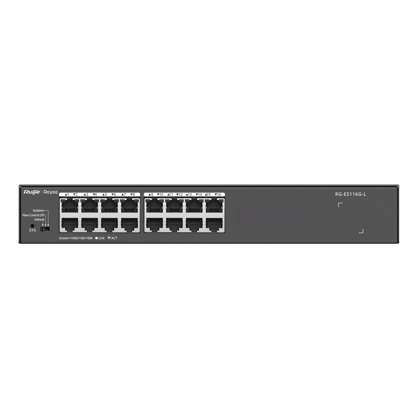 Ruijie Reyee RG-ES116G-L | Switch, 16 portów,16xGE, Desktop, Rack, Cloud Monitoring