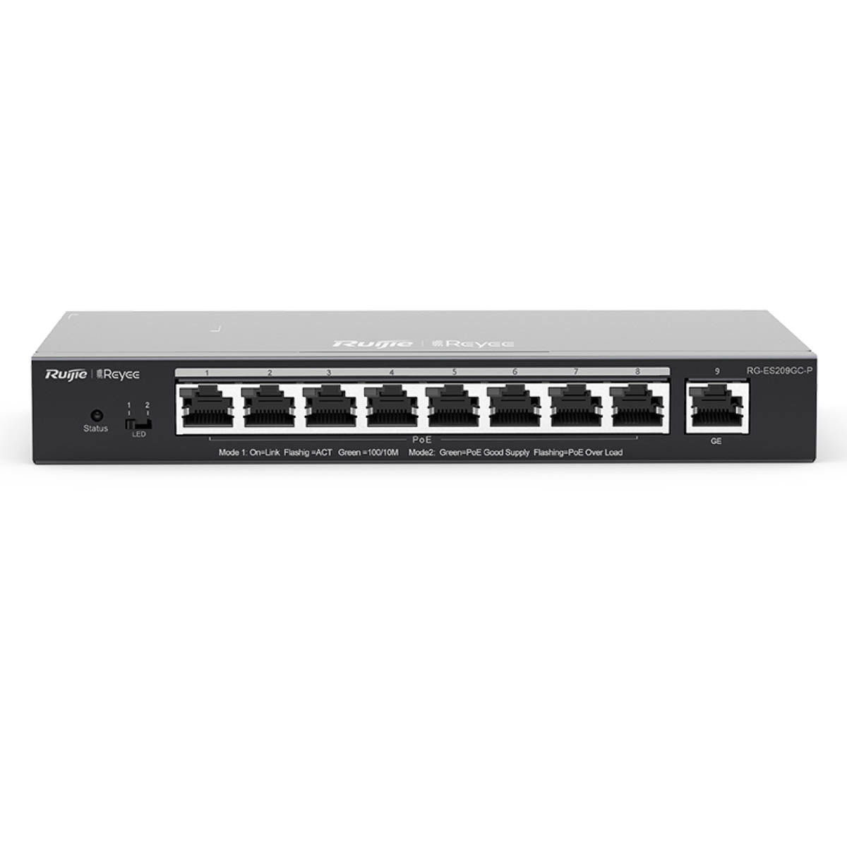 Ruijie Reyee RG-ES209GC-P | Switch Easy Smart, 9 portów, 9xGE, 8xPoE, 120W, Desktop, Cloud