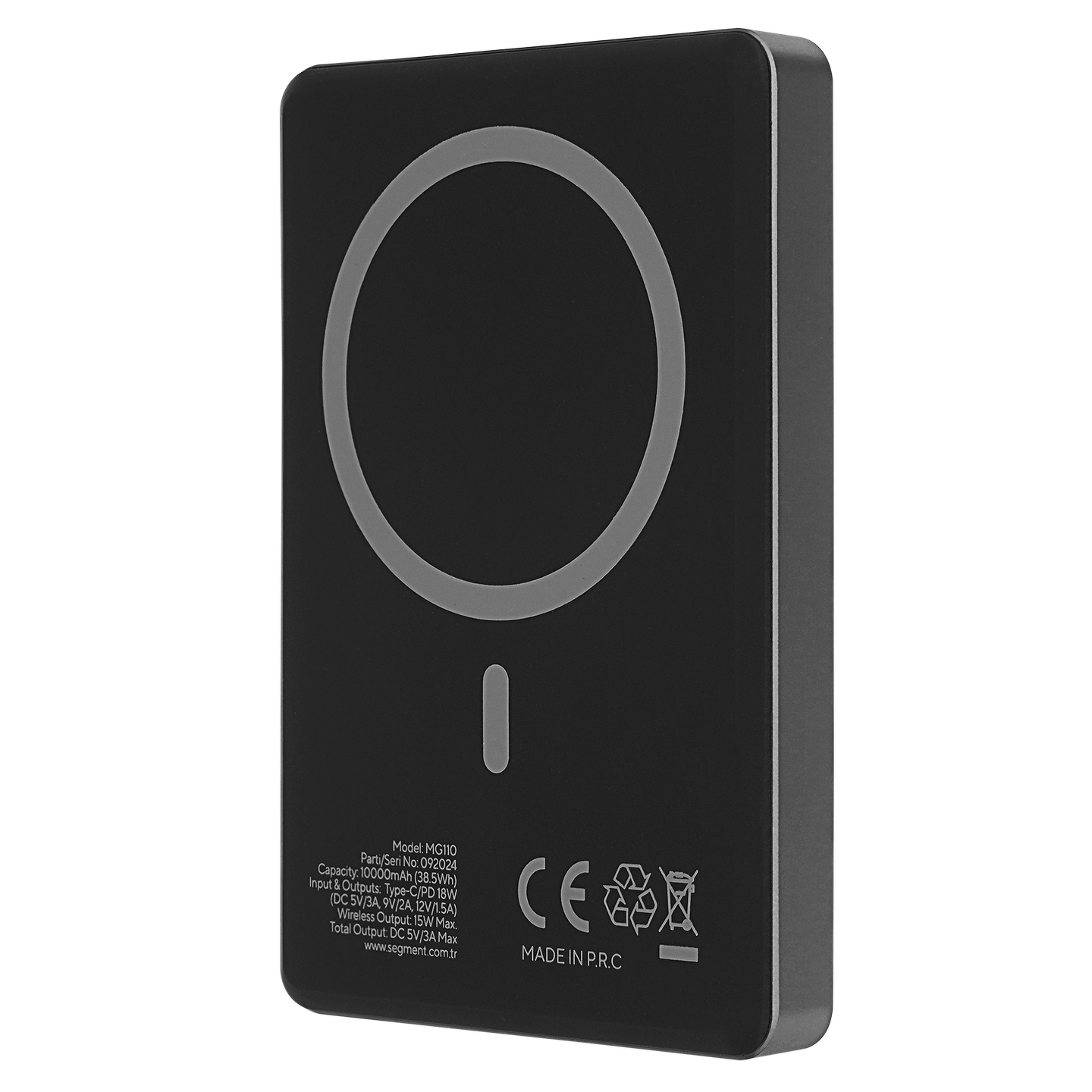 S-Link MG110 Powerbank 10 000 mAh magnetyczny 15W, USB-C PD 20W, szary