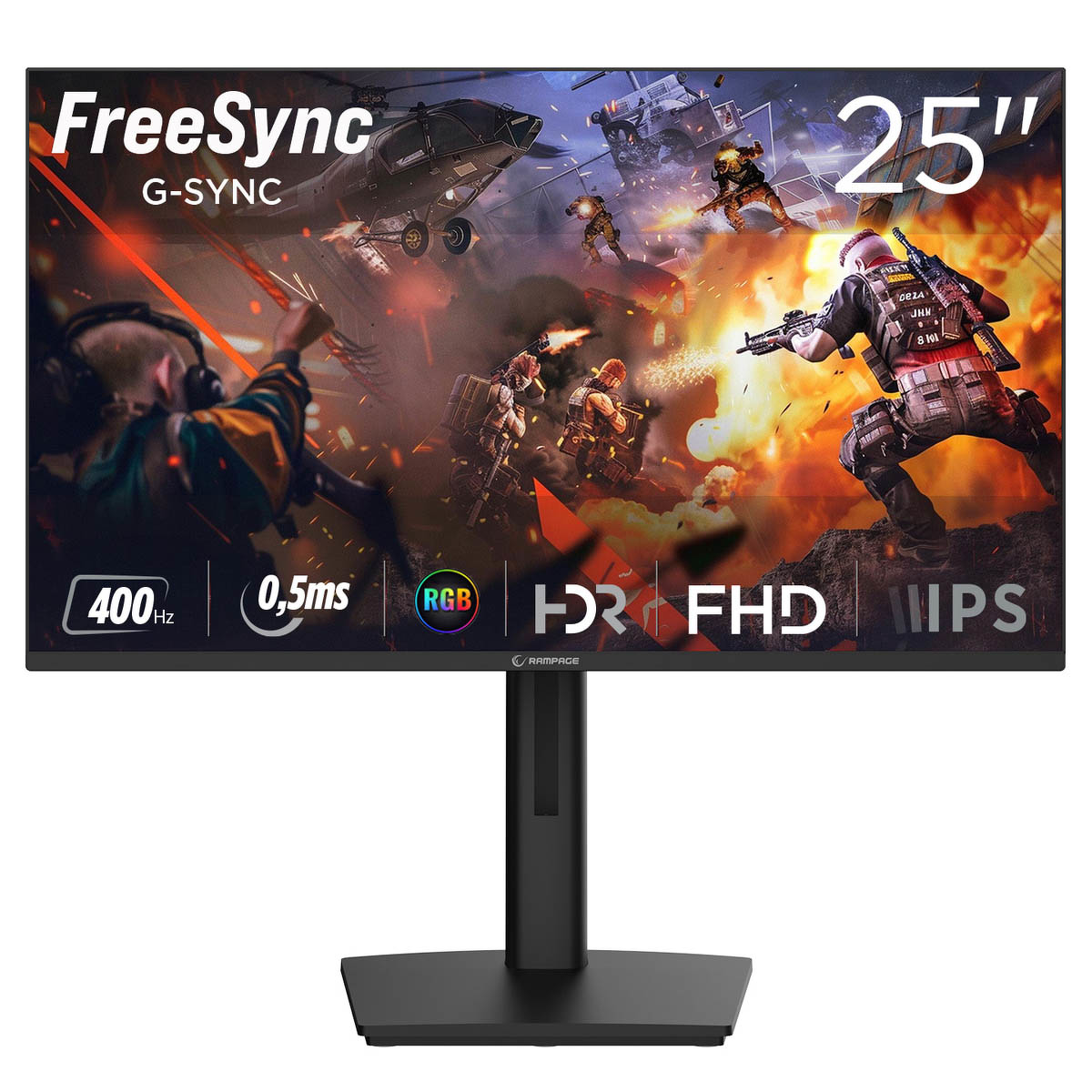 Rampage Titan Monitor gamingowy 25'' FHD 400Hz Fast IPS 0.5ms HDR