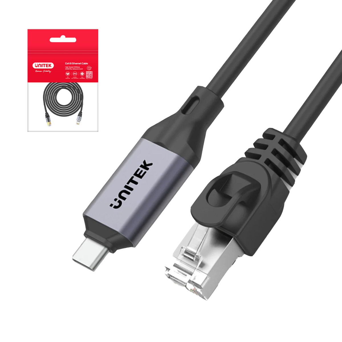 Unitek kabel Ethernet RJ-45 LAN, patchcord cat.8 (S/FTP), przewód sieciowy 3m