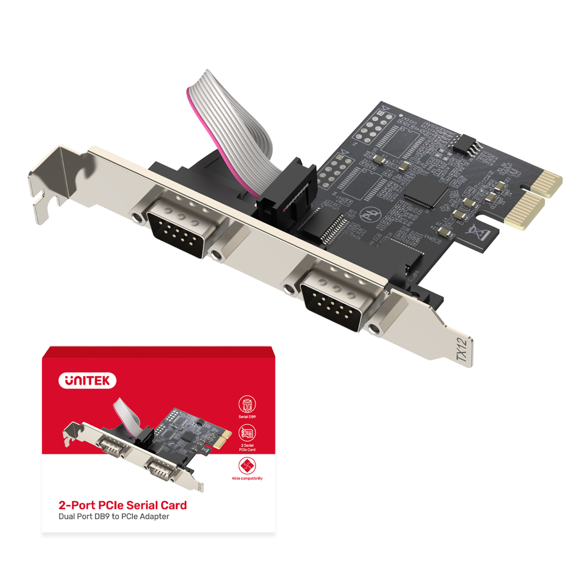 Unitek PCI Express kontroler 2x RS-232 Y-7504BBK01