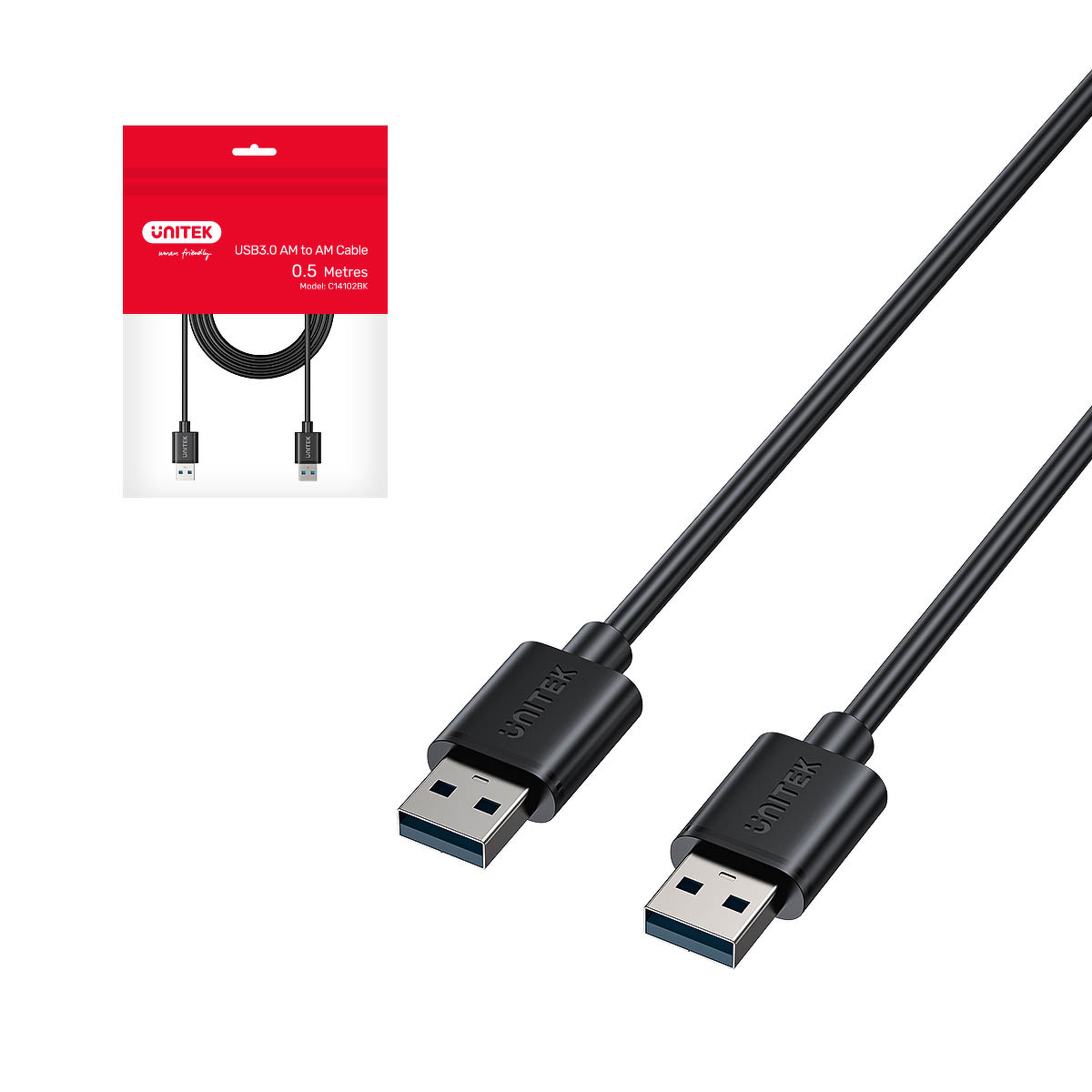 Unitek Kabel USB 3.0 męsko-męski | 5Gbps | 1,5m czarny