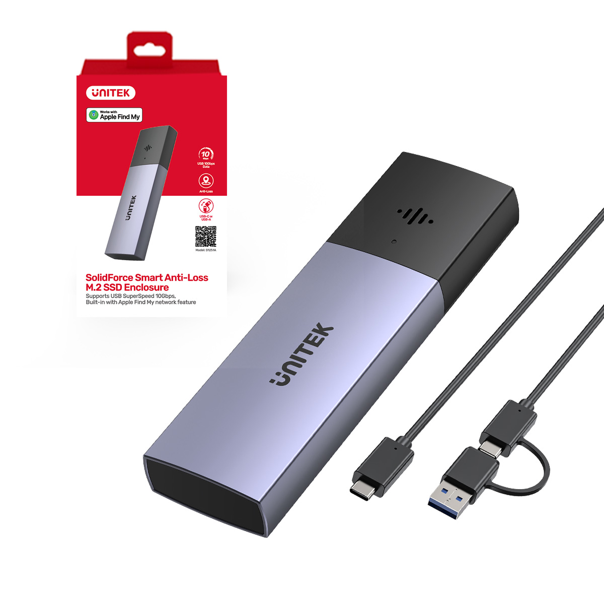 Unitek Obudowa PCIe M.2 SSD 10Gbps z funkcją lokalizacji