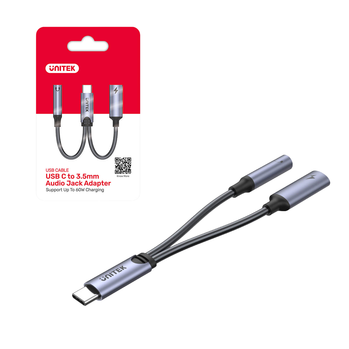 Unitek Adapter USB-C na 3,5 mm (audio) z funkcją PD
