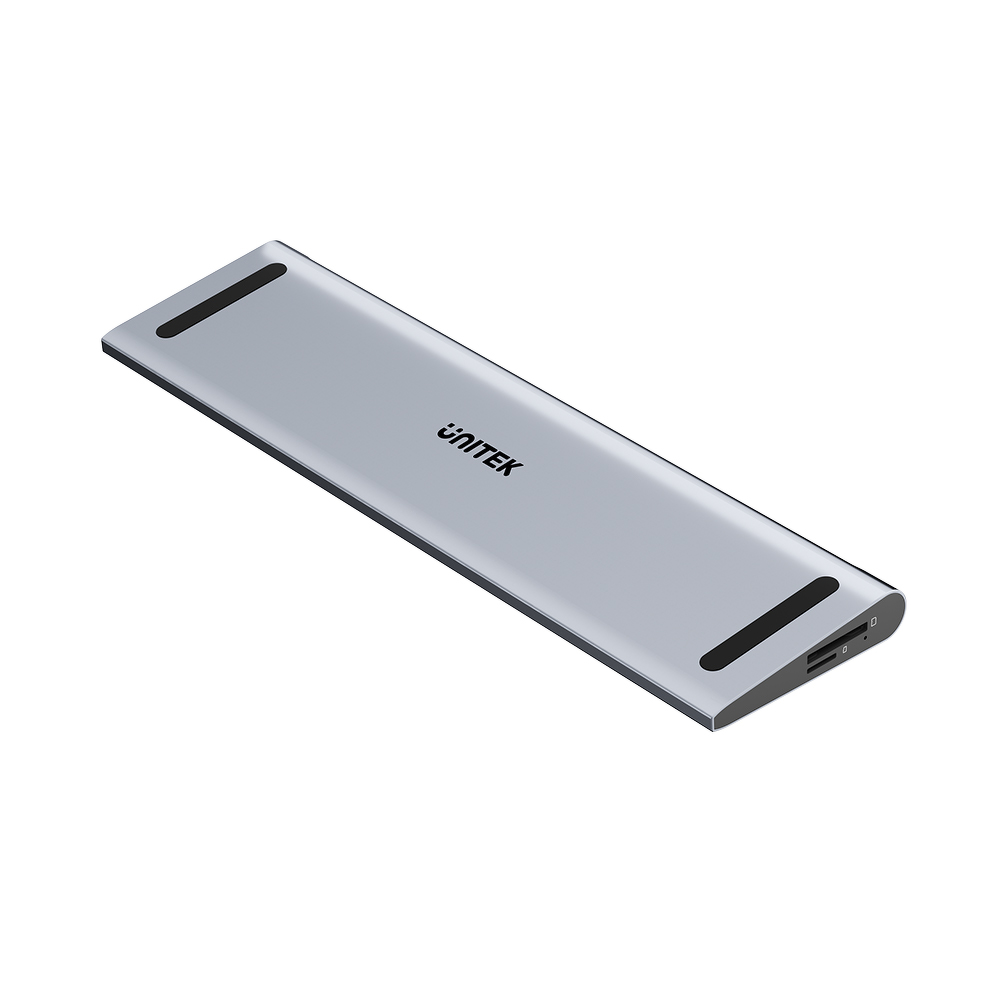 Unitek Stacja dokująca KVM z funkcją podstawki, potrójne wyjście 4K, USB-C, MST, HDMI 2.0