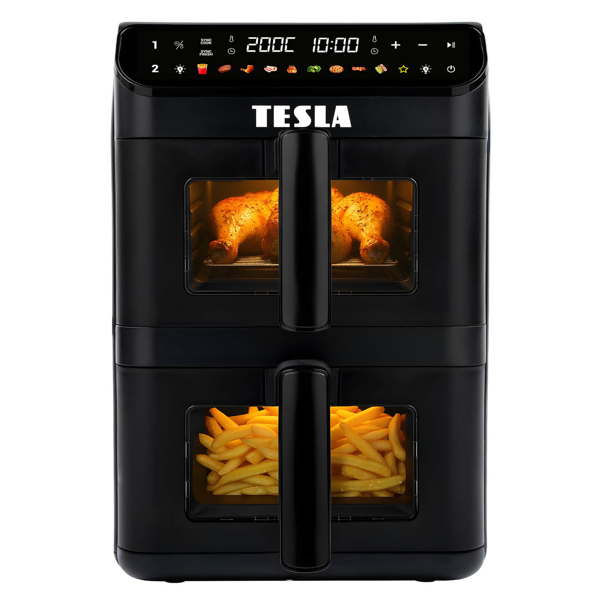Tesla AirFryer Q670 XXL Frytkownica beztłuszczowa dwukomorowa, pionowa o pojemności 11 l
