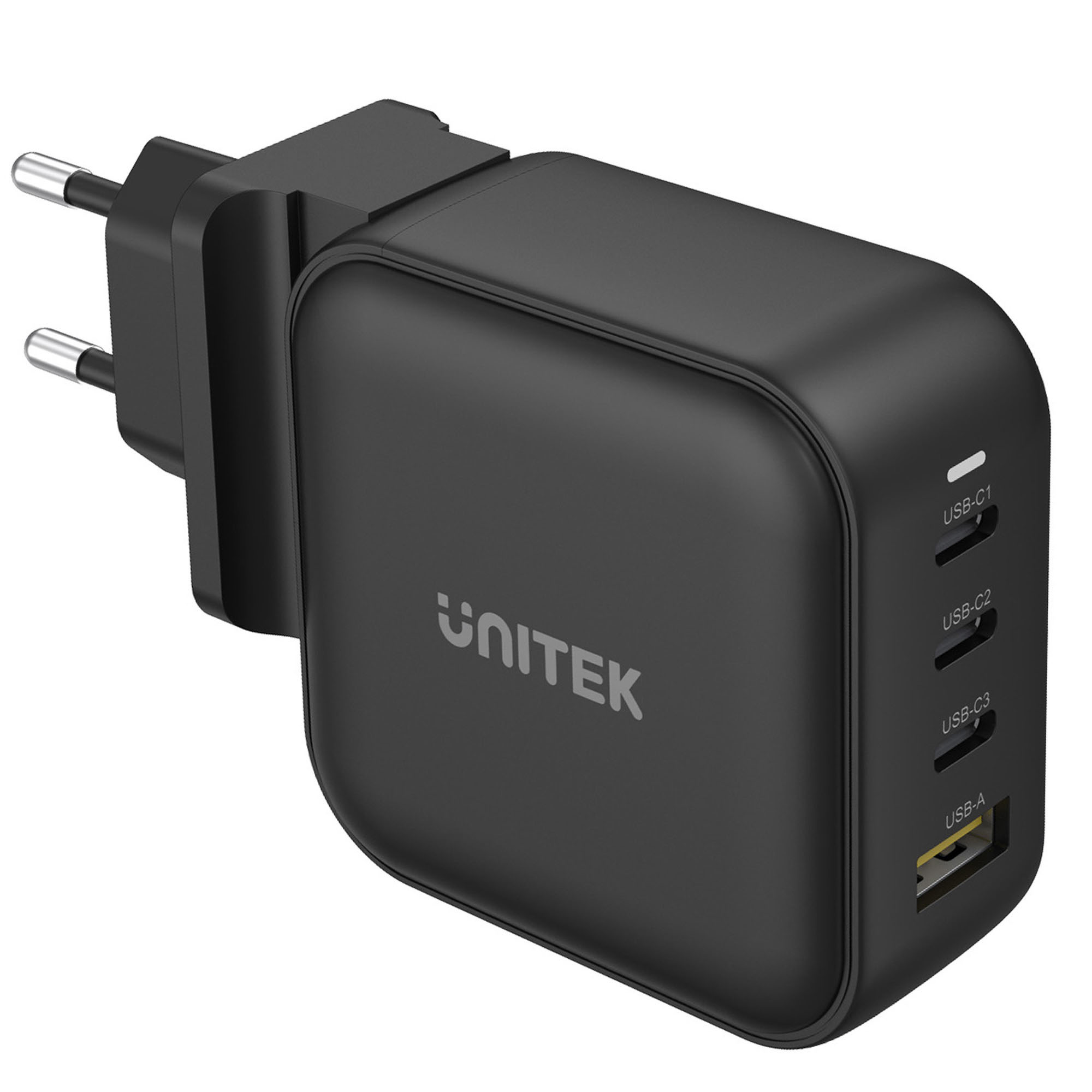 Unitek Ładowarka GaN 4 porty, PD 100W QC3.0 czarna