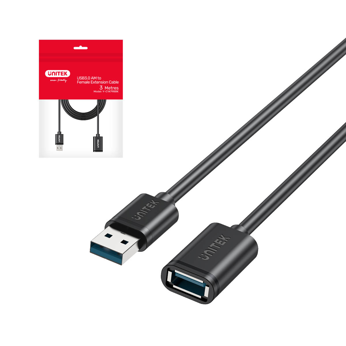 Unitek Przedłużacz USB 3.0, męsko-żeński, 3m