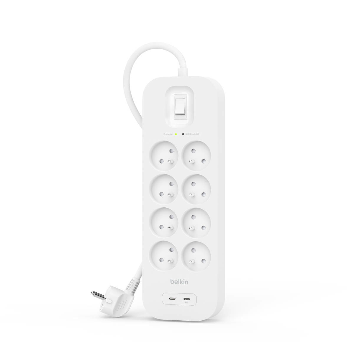 Belkin Listwa zasilająca przeciwprzepięciowa 900J, 8 gniazd, 2x USB-C PD 30W, 2m