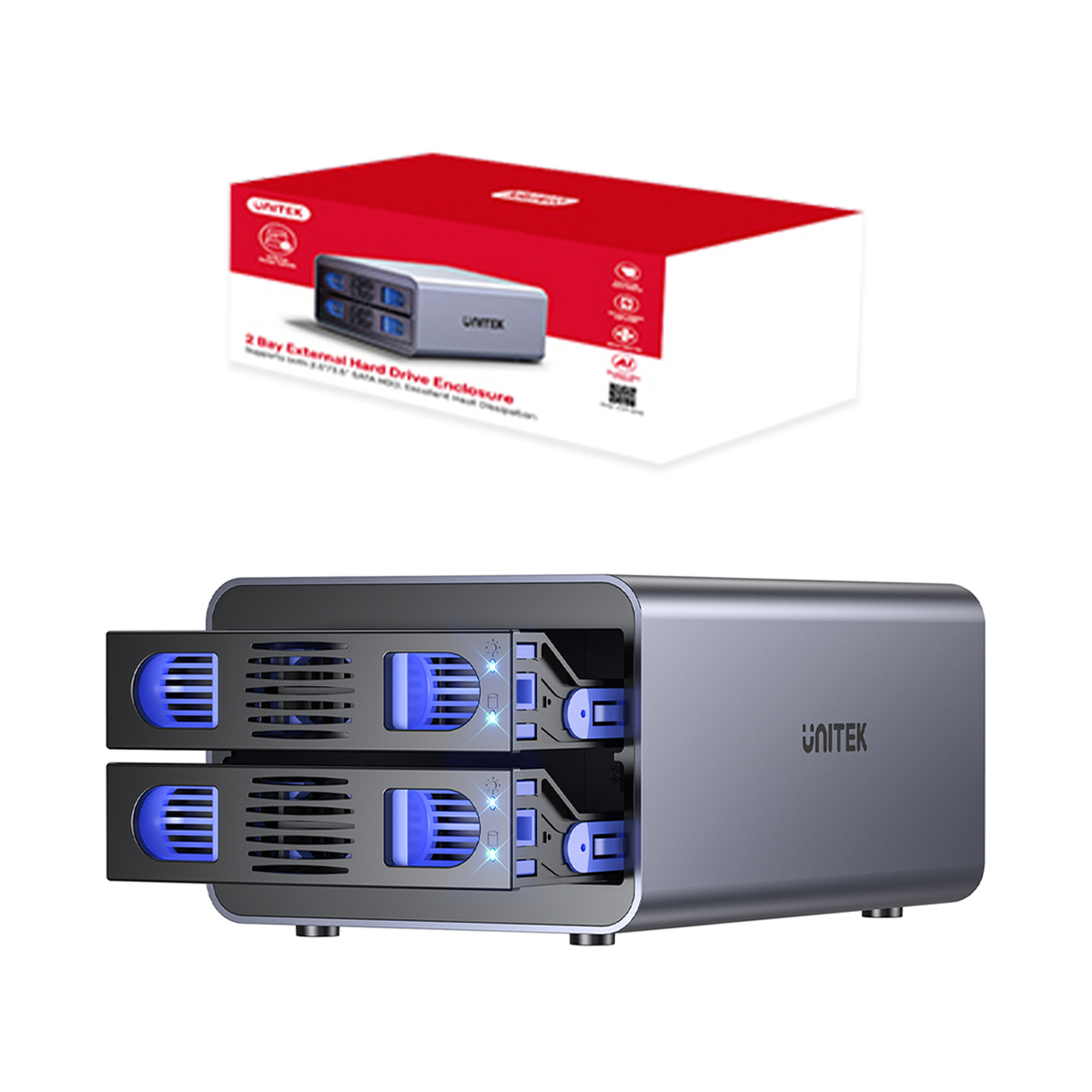 Unitek Kieszeń na dyski SATA 2,5''/3,5'' SATA HDD/SSD 40TB