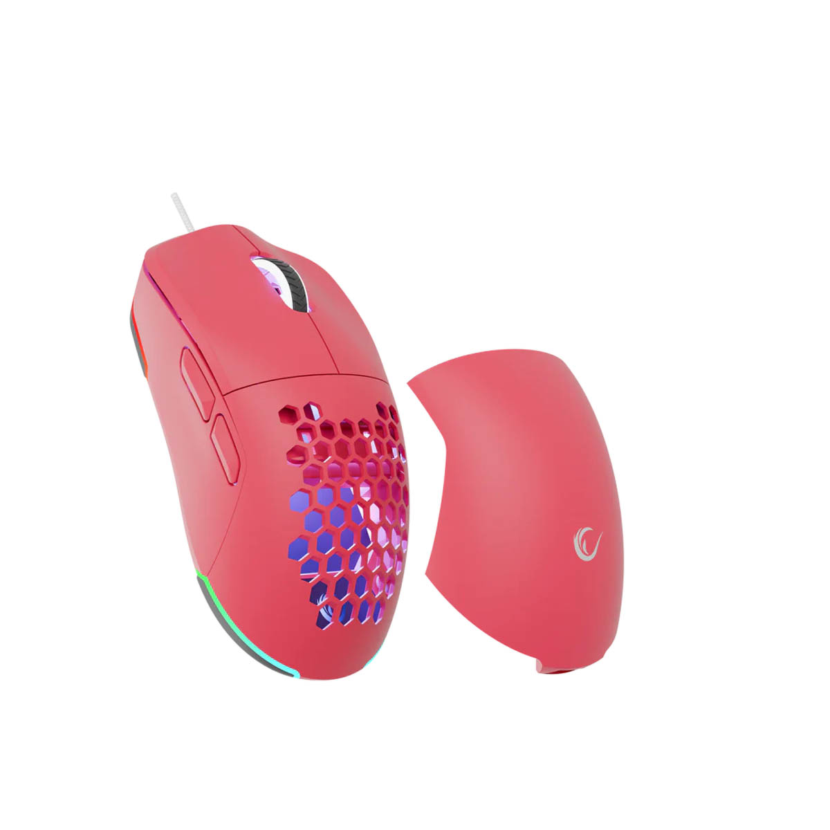 Rampage BLINK myszka gamingowa przewodowa USB, 12800 DPI, RGB, sensor optyczny, różowa
