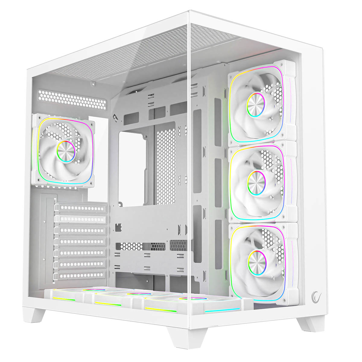Rampage Obudowa PC ze szkłem hartowanym SEALITE 7x wentylator ARGB PWM Biała