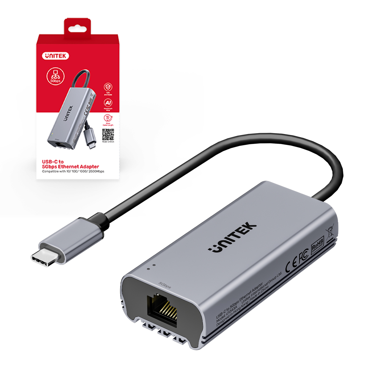 Unitek Adapter USB-C do RJ45 5Gbps