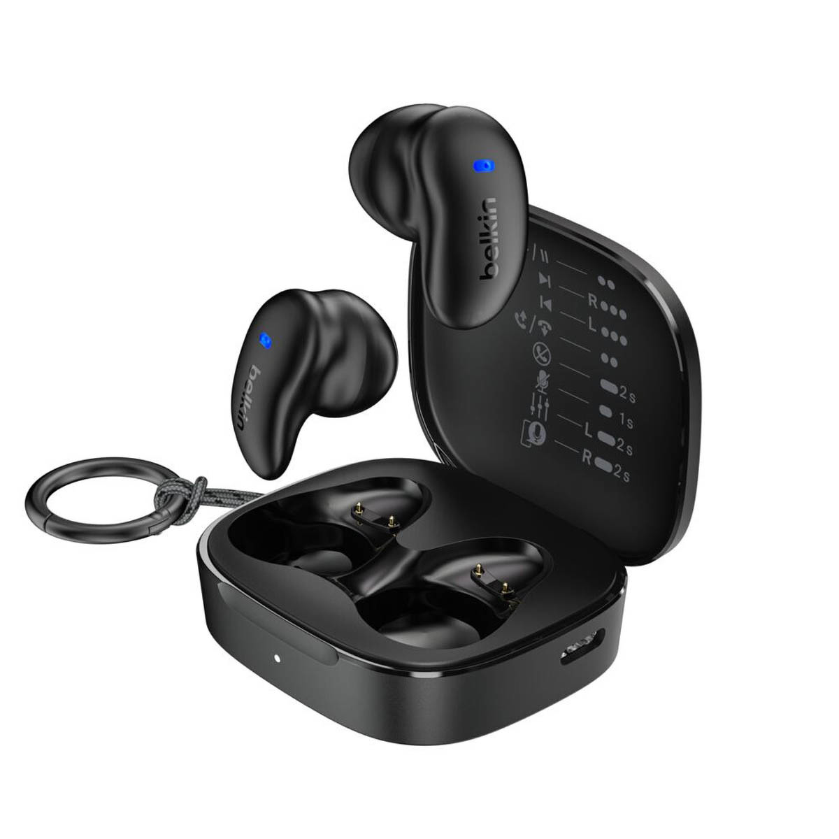 Belkin Słuchawki półotwarte douszne do spania, IPX4, Bluetooth 6.0, czarne
