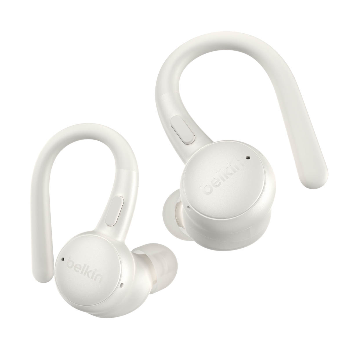 Belkin Słuchawki douszne z zaczepami, wodoodporne IP54, Bluetooth 5.4, kremowe