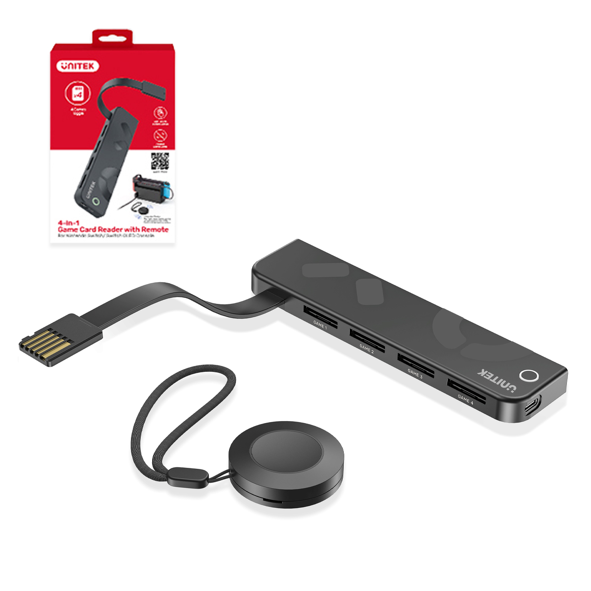Unitek Czytnik 4 kart Nintendo Switch + pilot