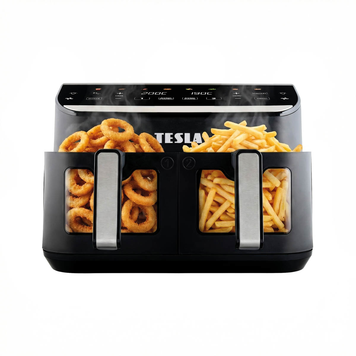 TESLA AirCook DualHeat QD464 XXL Frytkownica beztłuszczowa dwukomorowa 9L 360°