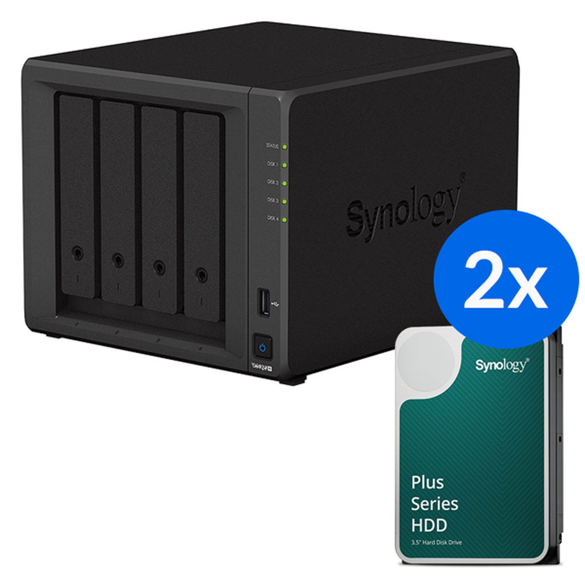 Synology DS925+ /8T | 4-zatokowy serwer NAS w zestawie z dyskami o łącznej pojemności 8TB, Tower