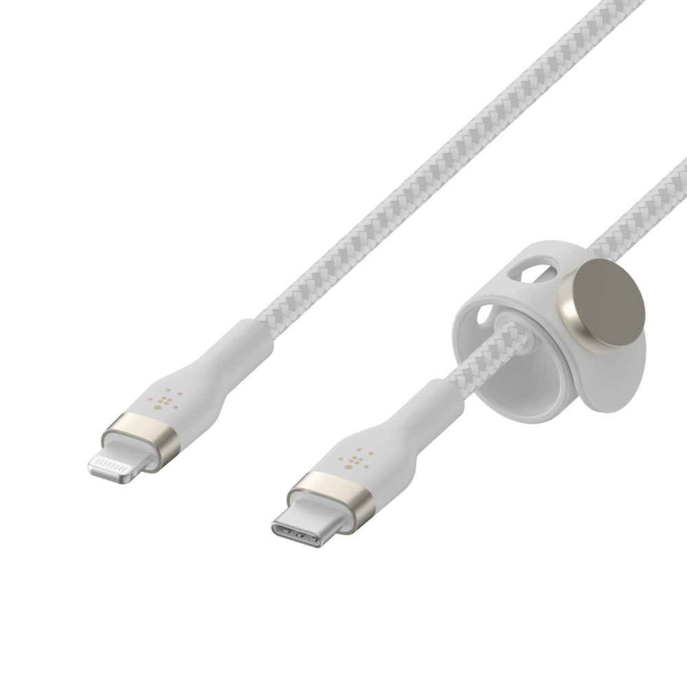 Belkin Kabel w oplocie, USB-C do Lightning, 3 m, biały