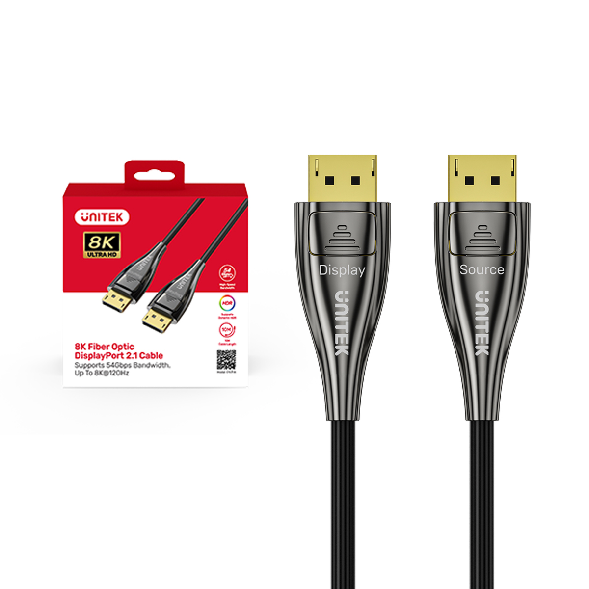 Unitek Kabel światłowodowy 8K Display Port 2.1 10m