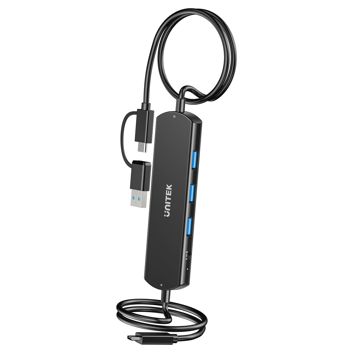 Unitek KVM Hub 10 Gbps – przełączanie między 2 hostami, 3×USB-A