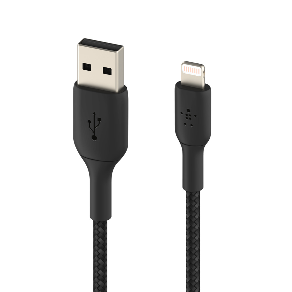Belkin Kabel USB-A na Lightning, w oplocie, 0,15 m, czarny