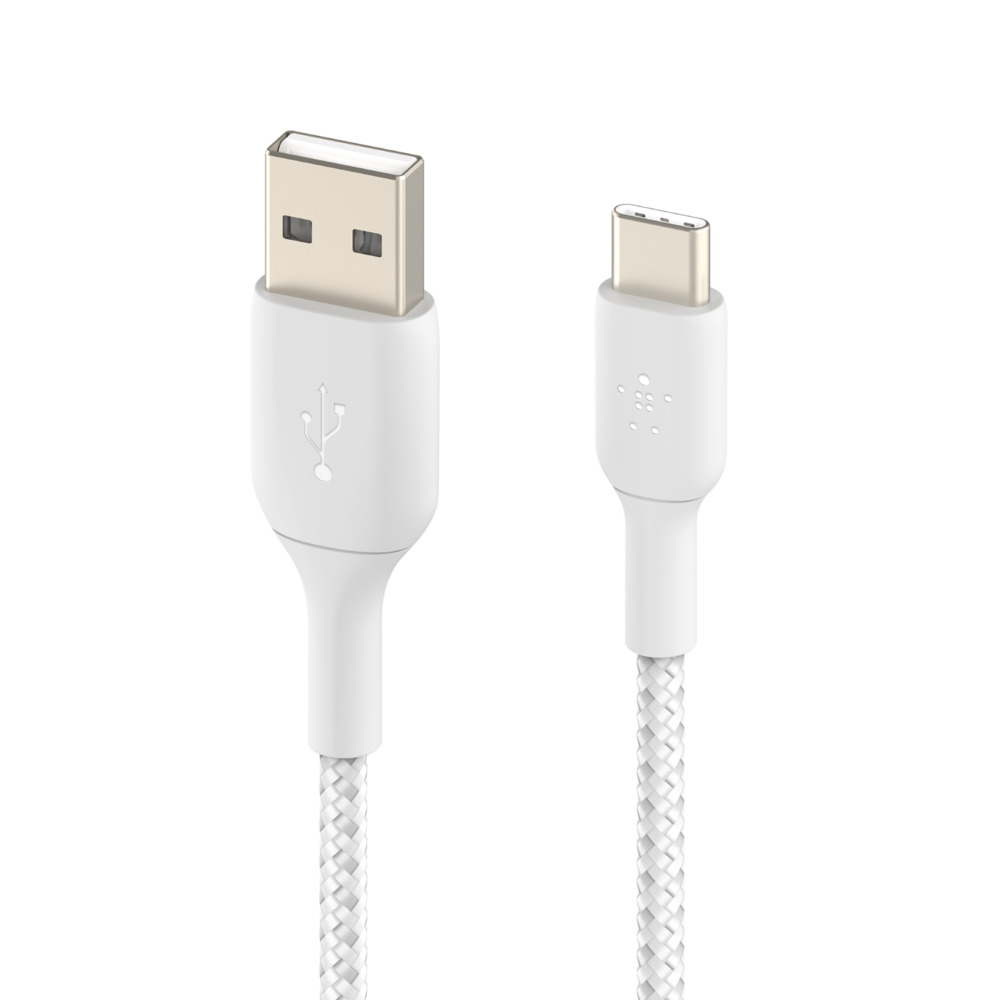 Belkin Kabel USB-A na USB-C, w oplocie, 2m, biały