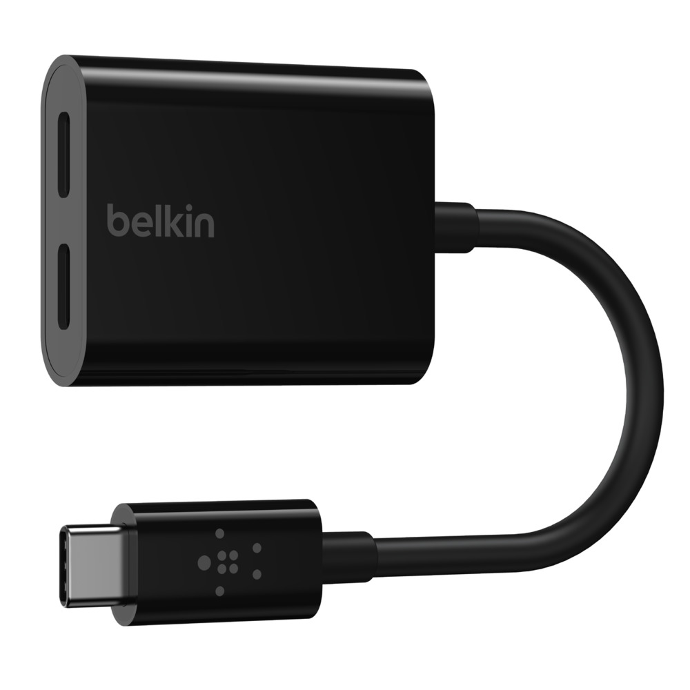 Belkin Adapter 2/USB-C do audio i ładowania PD 60W, czarny