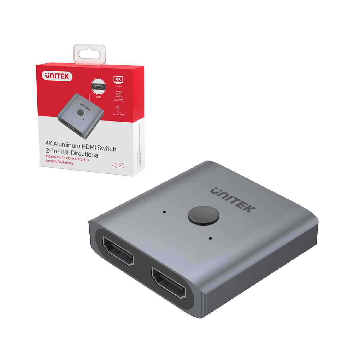 Unitek Dwukierunkowy przełącznik HDMI2.0 4K 2-na-1